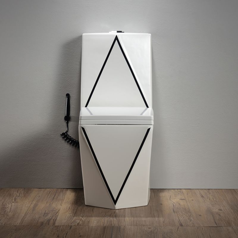 Skirted Traditional Toilet Floor Mount One-Piece Toilet with Slow Close Seat