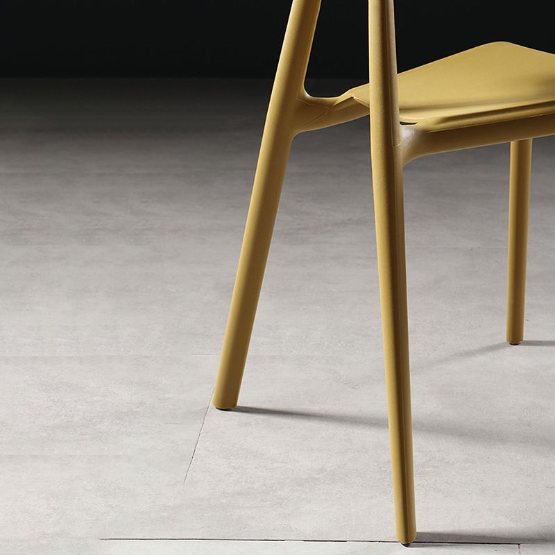 Metal Solid Color Armless Chair Four-Leg Stackable Accent Chair