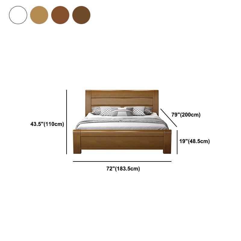 Traditional Pine Wood with Headboard Rectangular Panel Standard Bed