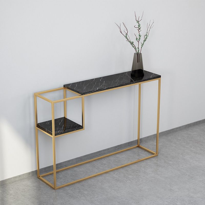 Stone Modern Console Table with Shelf, 31.49 inch Frame Console Table