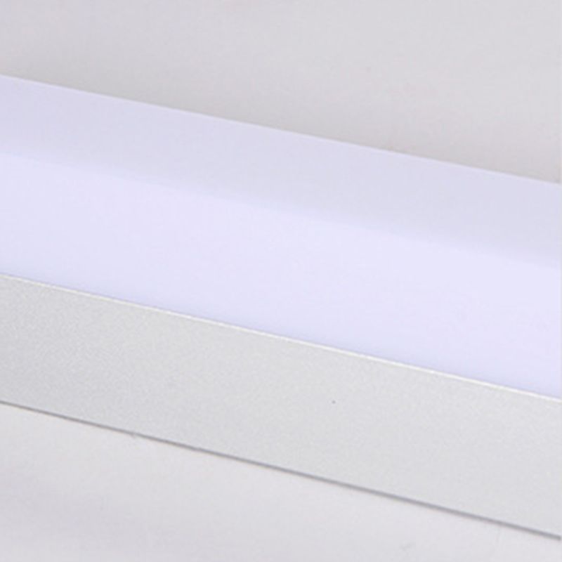 Modern Style Strip Wall Light 1 Light LED Mirror Light in Silver for Toilet