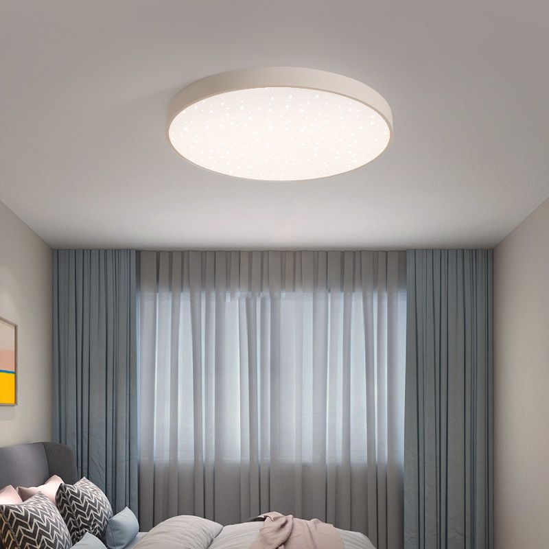 Ronde vorm LED-plafondlamp Modern ijzer 1-lichts inbouw in witte afwerking
