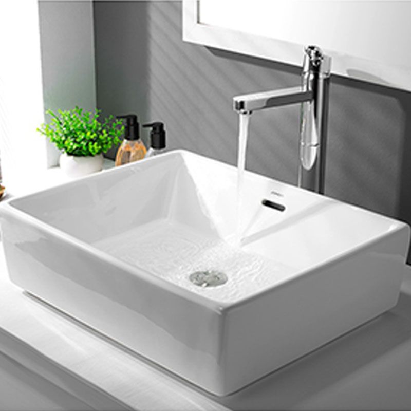 Classic Trough Bathroom Sink Solid Color Trough Sink with Overflow(Not Included Faucet)