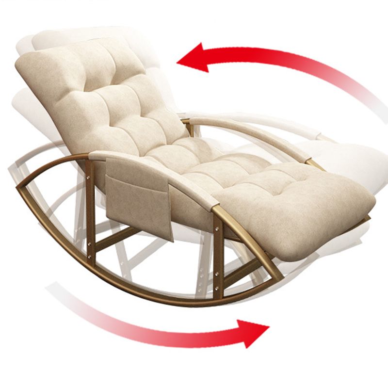 Glam Button-Tufted Rocker Chair Upholstered Rocking Accent Chair