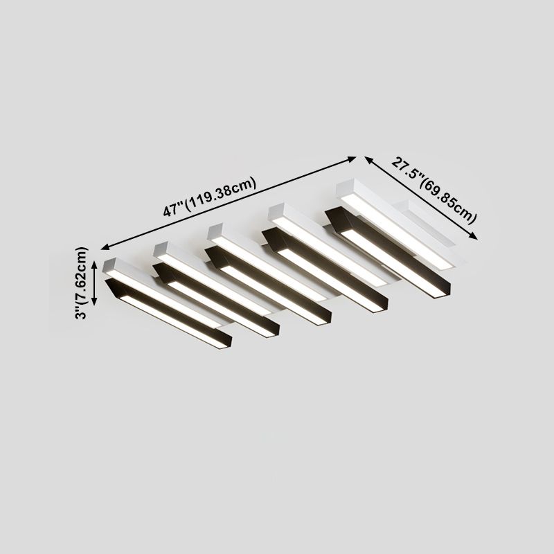 Luminaire de plafond encastré à plusieurs têtes, plafonnier LED contemporain