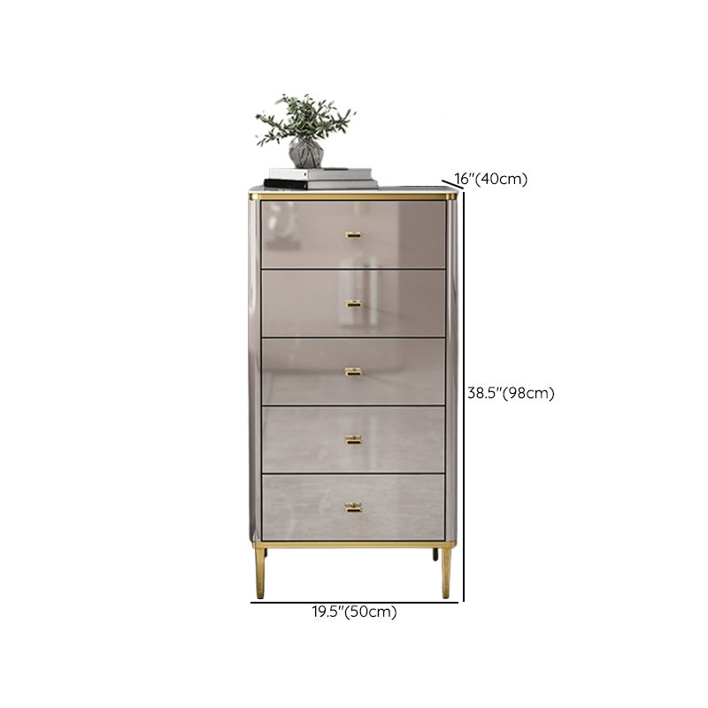 Glam Vertical Lingerie Chest Stone Storage Chest with Drawers for Bedroom