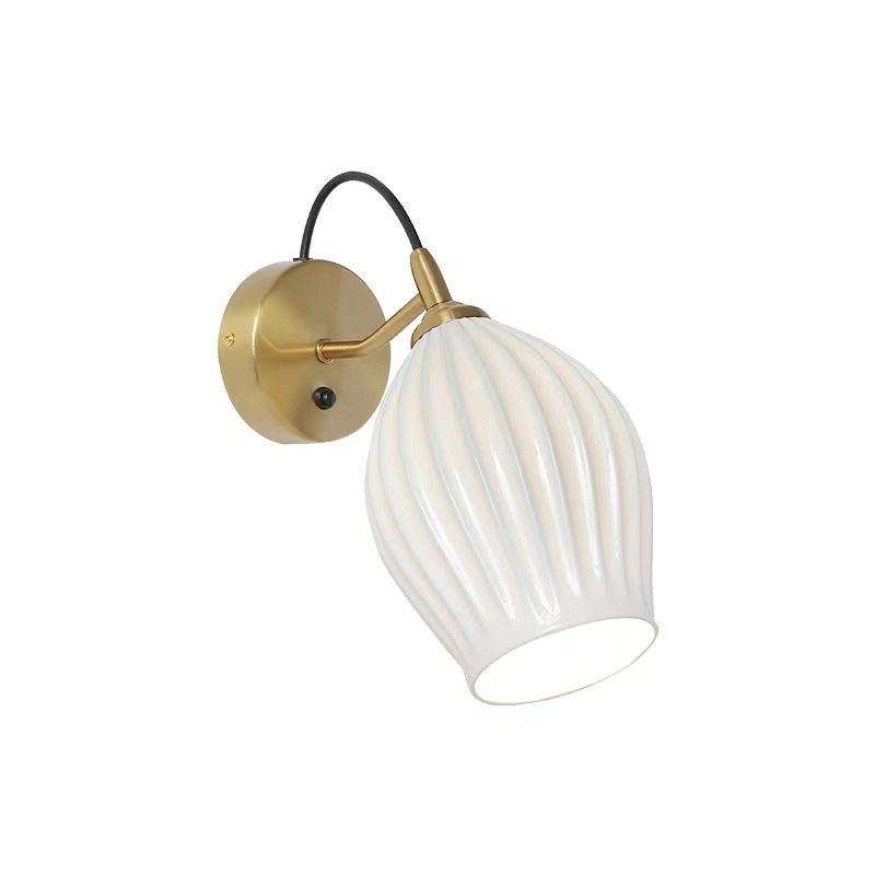 Industrial Wall Sconce Flower Shape Wall Light with Glass Shade for Living Room