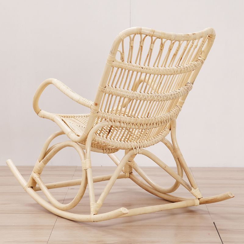 Modern Rocking Accent Chair Rattan/Wicker Rocker Chair for Balcony