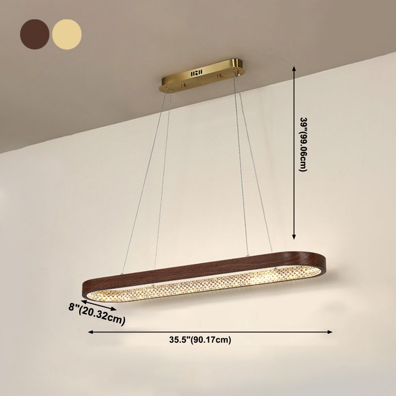 1 Light Oval Island Lights Contemporary Metal Island Pendants for Kitchen