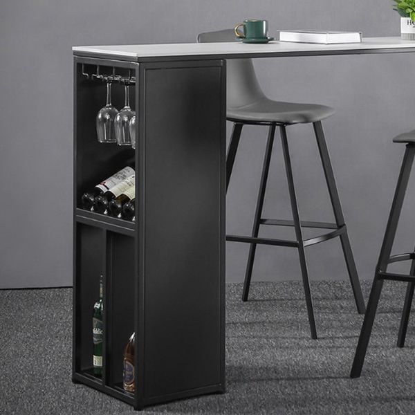 Industrial Style Rectangle Bar Table 42-inch Height Iron Pedestal Bistro Table