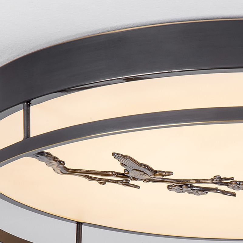 Lámpara empotrada de forma redonda Lámpara de techo empotrada de metal moderno con 1 luz en negro