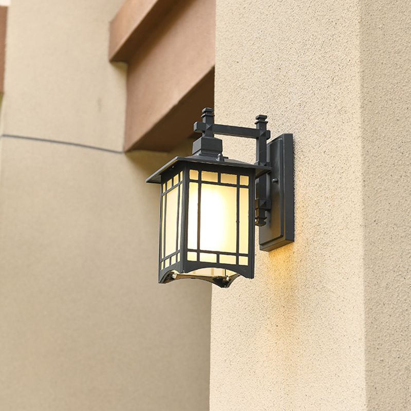 Squared Glass Wall Mount Lamp 1-Light Vintage Wall Lighting Fixture for Balcony