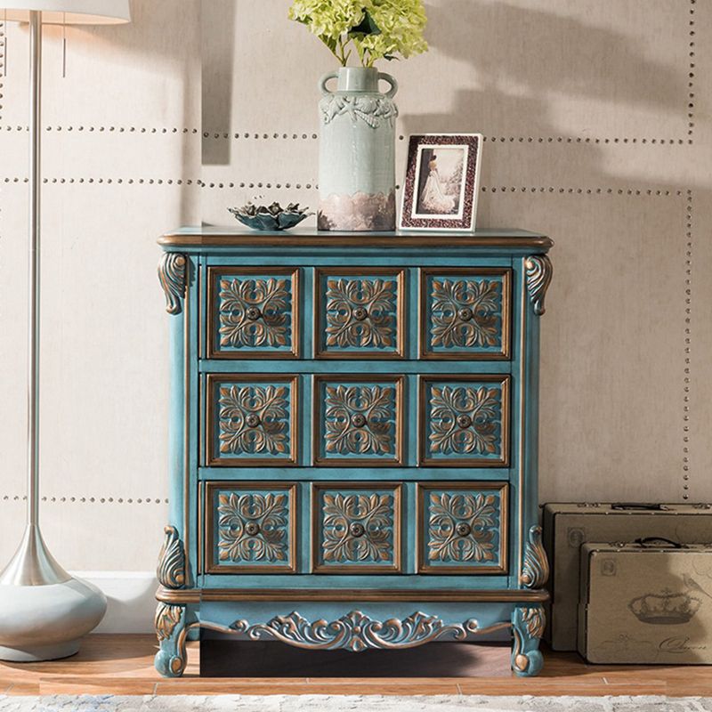 Traditional Wooden Storage Chest Home Vertical Chest with 3 Drawers