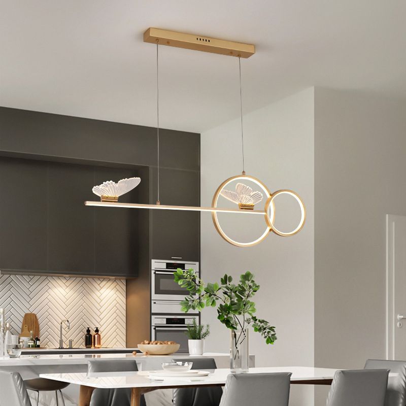 Gold Island Light Contemporary Pendant Lighting with Brass for Dining Room