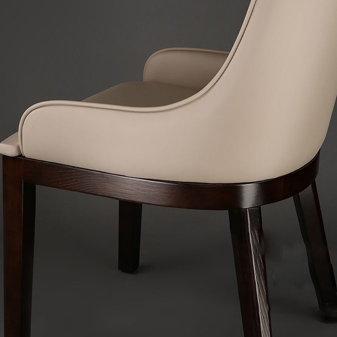 Contemporary Dining Chairs Upholstered Chairs with Solid Wood Base