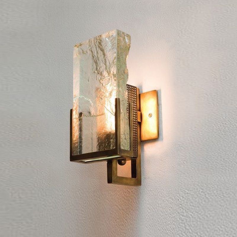 Crystal Brass Wall Lamp in Modern Luxury Style Electroplate Iron Wall Sconce for Interior Spaces