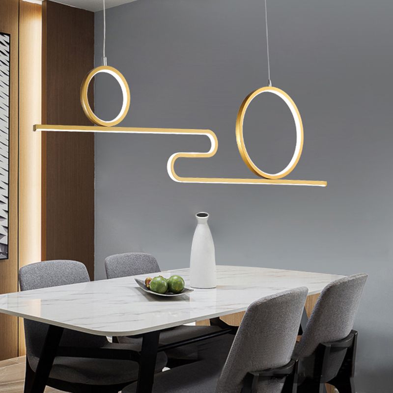 Luces de la isla de forma lineal Luces de estilo contemporáneo 3 accesorios de iluminación colgante de luz