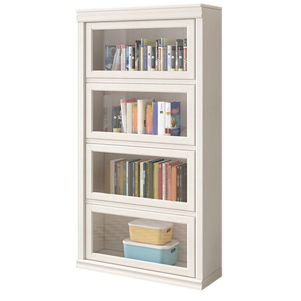 Wood Engineered Bookshelf Standard Contemporary Bookcase with Cabinets