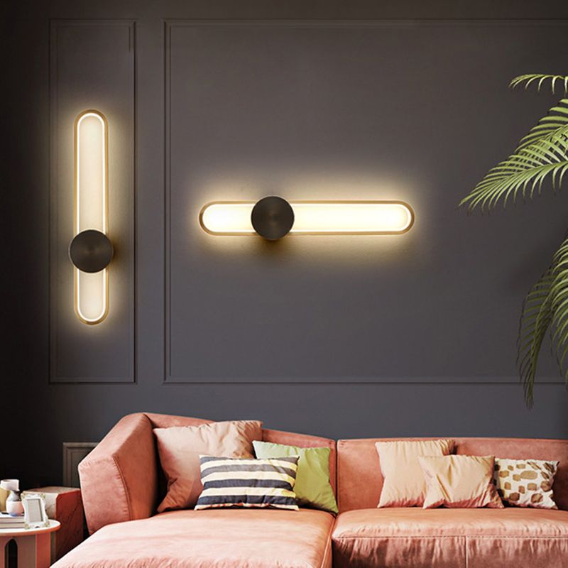 Single Modernism Golden/Black Wall Mounted Sconce LED Wall Light for Foyer