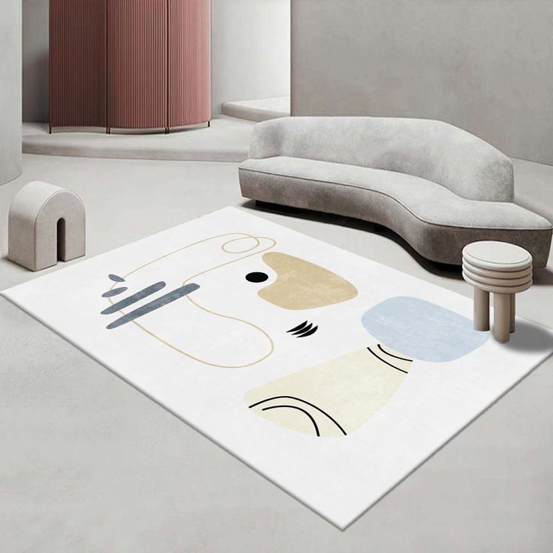 Tapis de couleur contrastée rose clair, tapis nordique en Polyester résistant aux taches pour la décoration de la maison