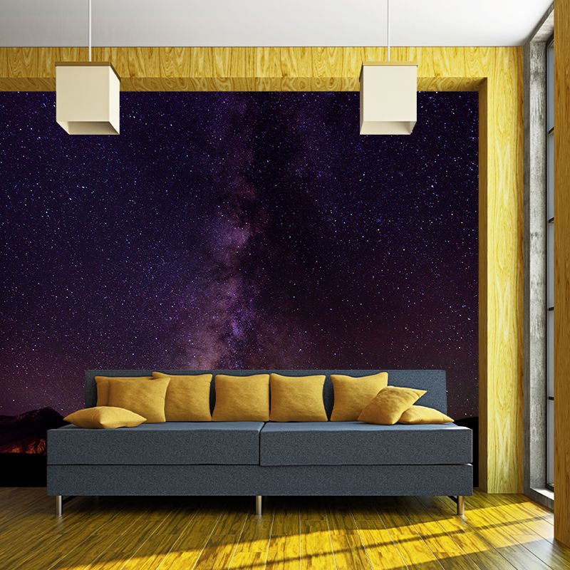 Contemporary Full Sky Landscape Wallpaper Mural Deep Space Wall Decor for Bedroom