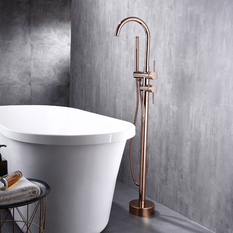 High Arc Floor Mounted Contemporary Metal Lever Handle Floor Mount