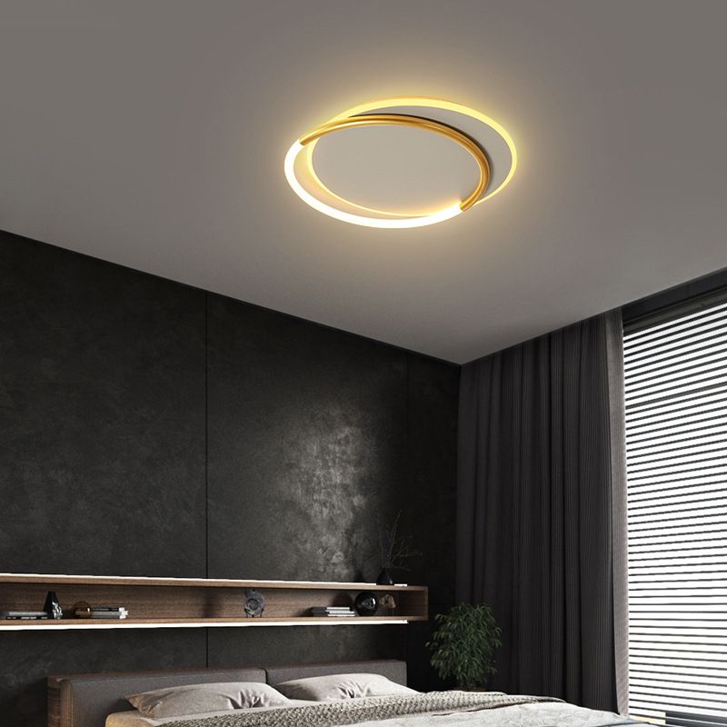 Nordic Minimalist Circles LED Plafondlamp Metal+Acryl Ring Creatief Ontwerp Verlichting Fixture in Goud