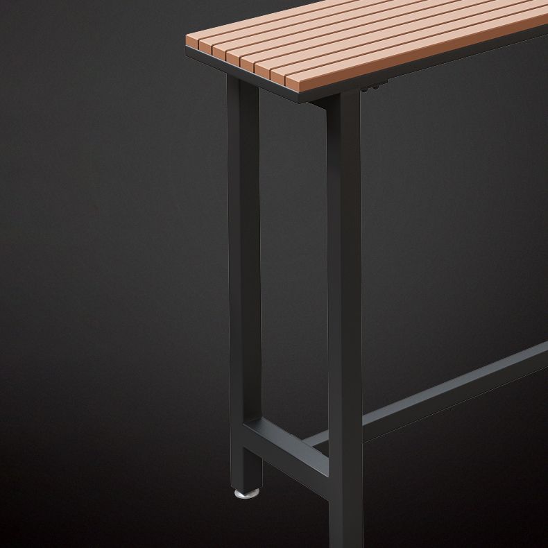 Modern 1/5 Pieces Bar Table Set Rectangle Plastic Wood Counter Table with High Stools