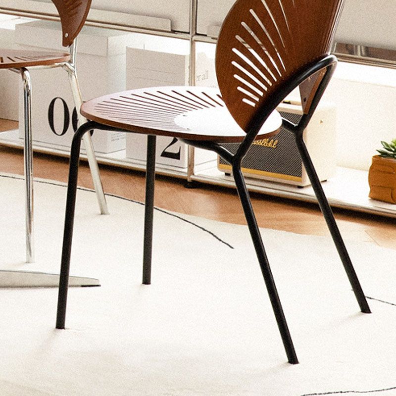 Modern Style Dining Chair Wooden Open Back Side Chair for Dining Room