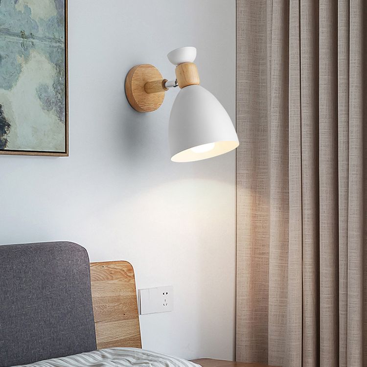 Luz de la plataforma de dormitorio Luz de montaje de pared de estilo nórdico con sombra de metal cónico