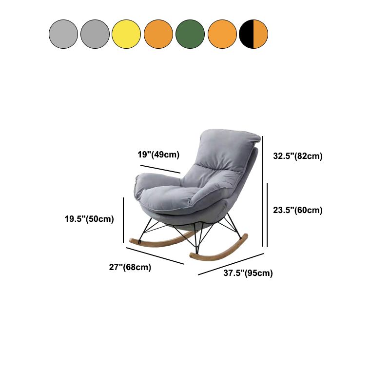 Modern Solid Color Rocking Chair Water Resistant Faux Leather with Cushions