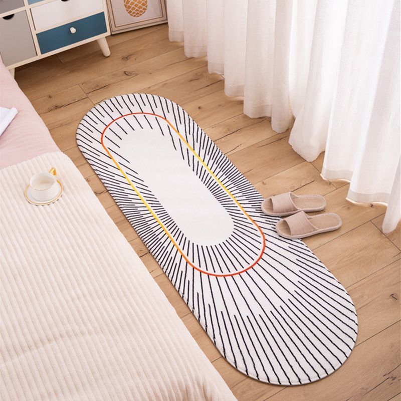 Contemporary Indoor Rug Abstract Print Carpet Polyester Stain Resistant Area Rug for Bedside