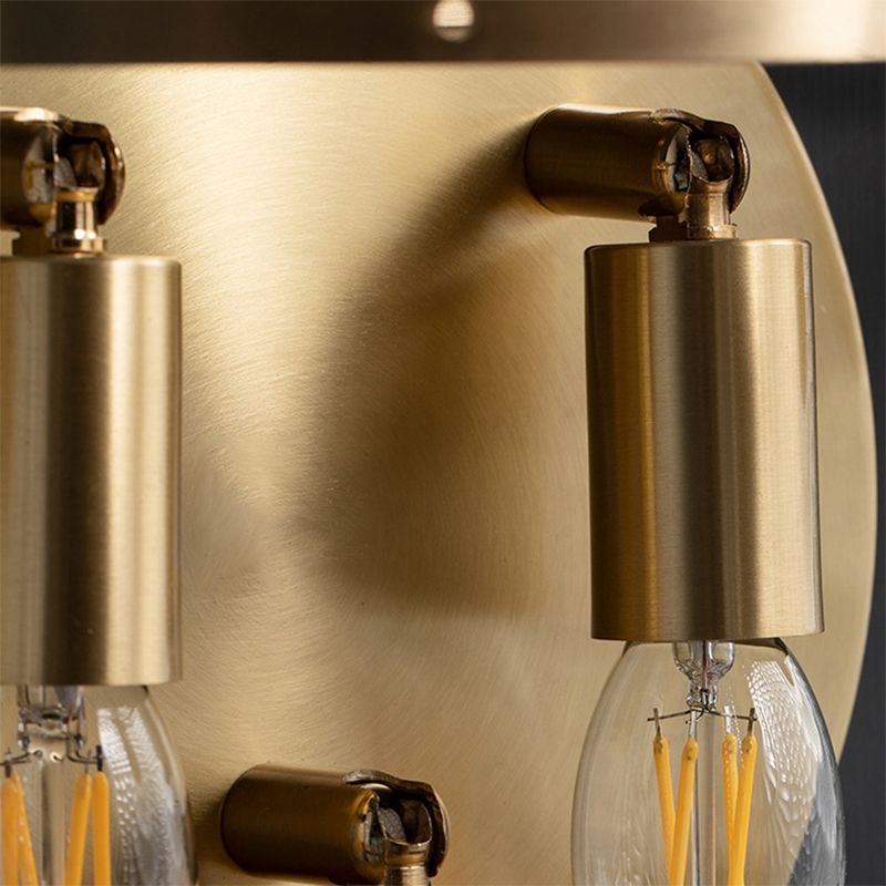 Brass Geometric Wall Light Nordic 13" Wide Wall Sconce with Glass for Living Room