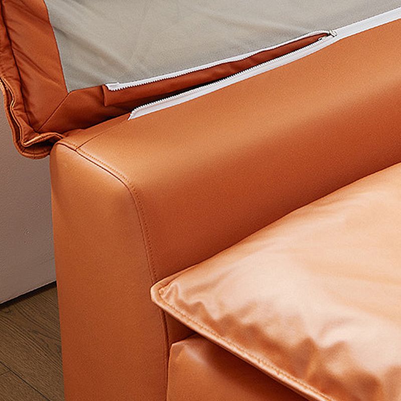 Fabric Pillow Top Arm Sectional Sofa 25.6"High Removable Cushions Sofa with Slipcover