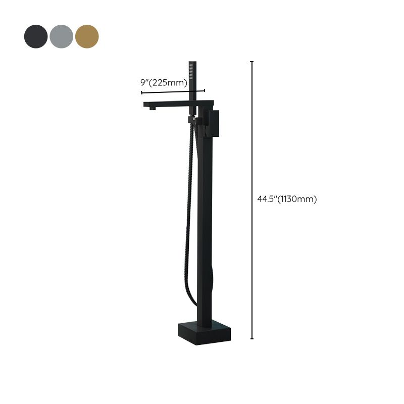Modern Freestanding Bathtub Faucet Copper Floor Mount Freestanding Bathtub Faucet