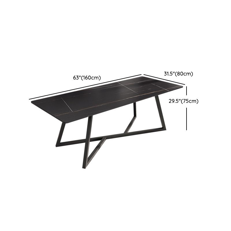 Black Stone Top Table Set for Home 1/2/5/6/7 Pieces Modern Dinette Set