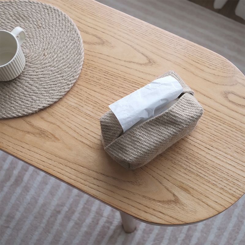 4 Legs Coffee Table Modern Brown Solid Wood Coffee Cocktail Table