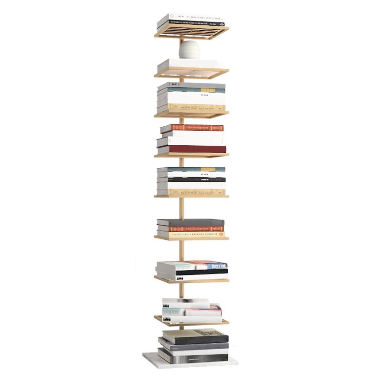 Open Metal Bookcase Modern Rectangular Shelves for Study Room