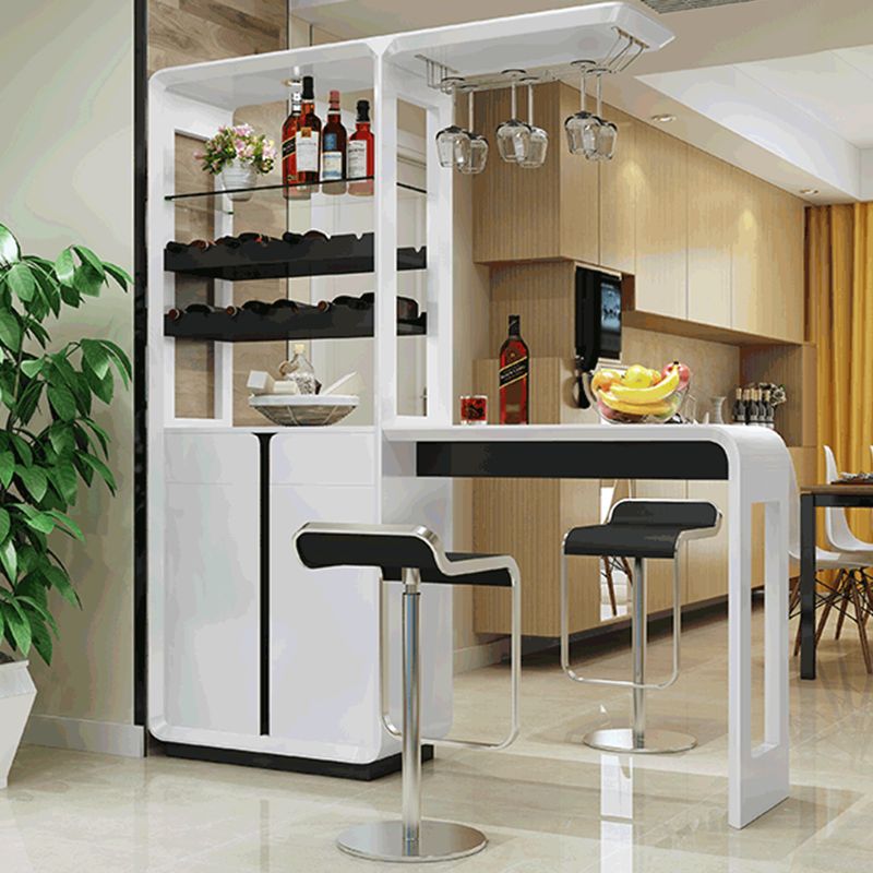 Modern Rectangle Wood Counter Table 2/3 Pieces Bar Table Set for Living Room