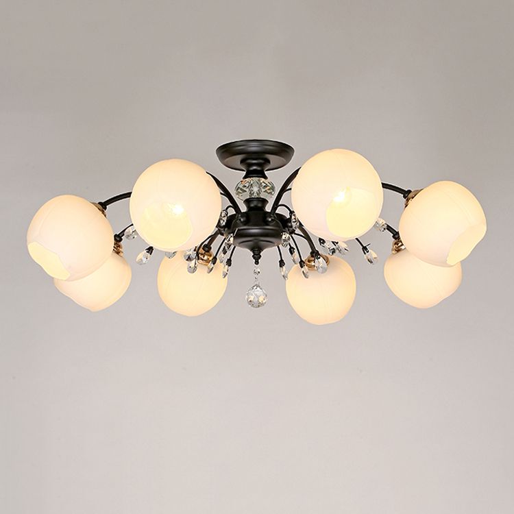 Glas Schwarz Semi Flush Mount Lighting Kugel-minimalistische Deckenleuchte