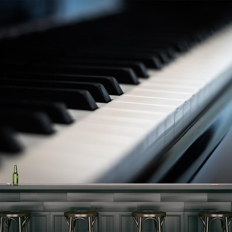 Hobby Piano Mural Wallpaper Contemporary Mildew Resistant Wall Covering for Home Decor