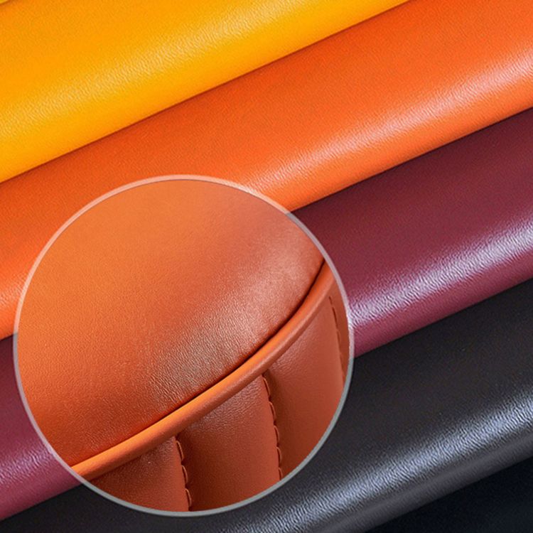 14" Wide Faux Leather Upholstered Ottoman Glam Round Shape Pouf