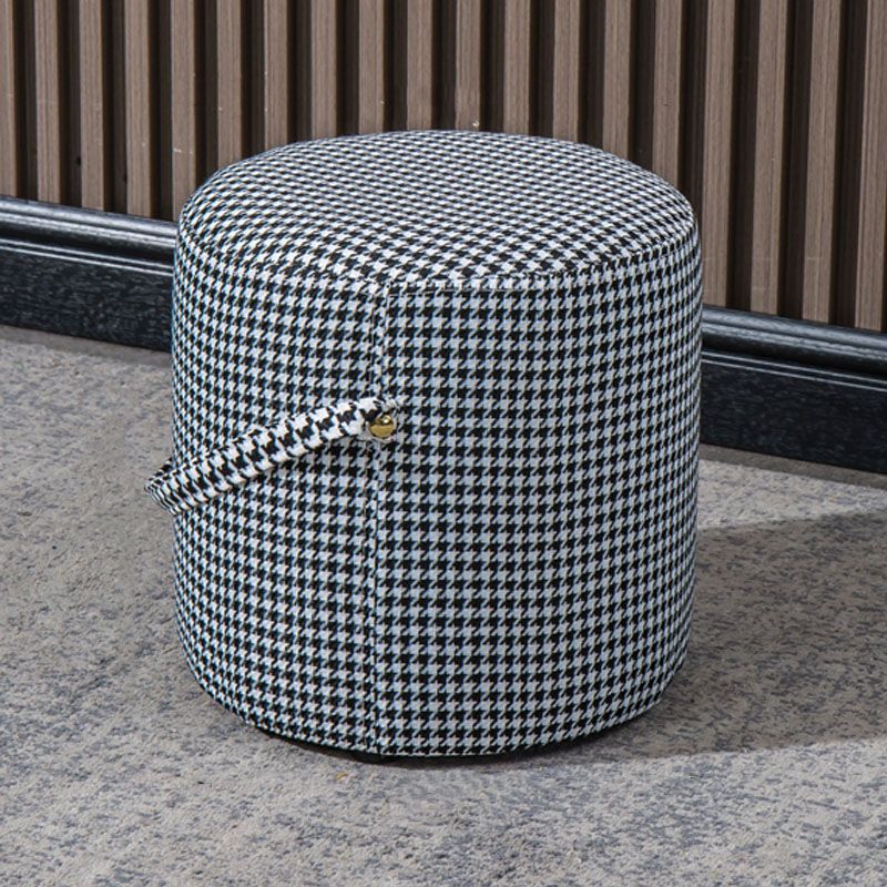 Modern Orange Pouf Round Scratch Resistant Pouf for Living Room