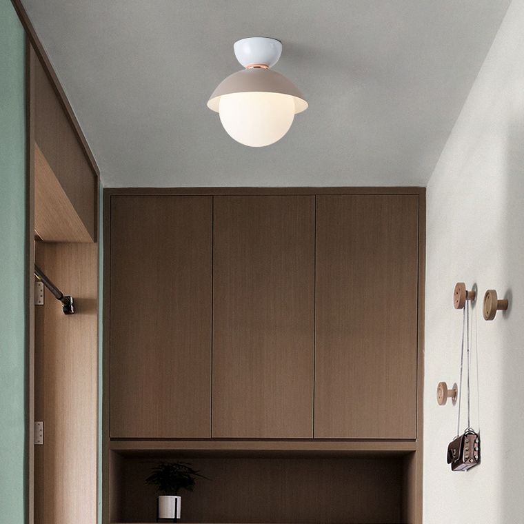 Child Bedroom Semi Flush Mount One-Light Acrylic Nordic LED Ceiling Lamp