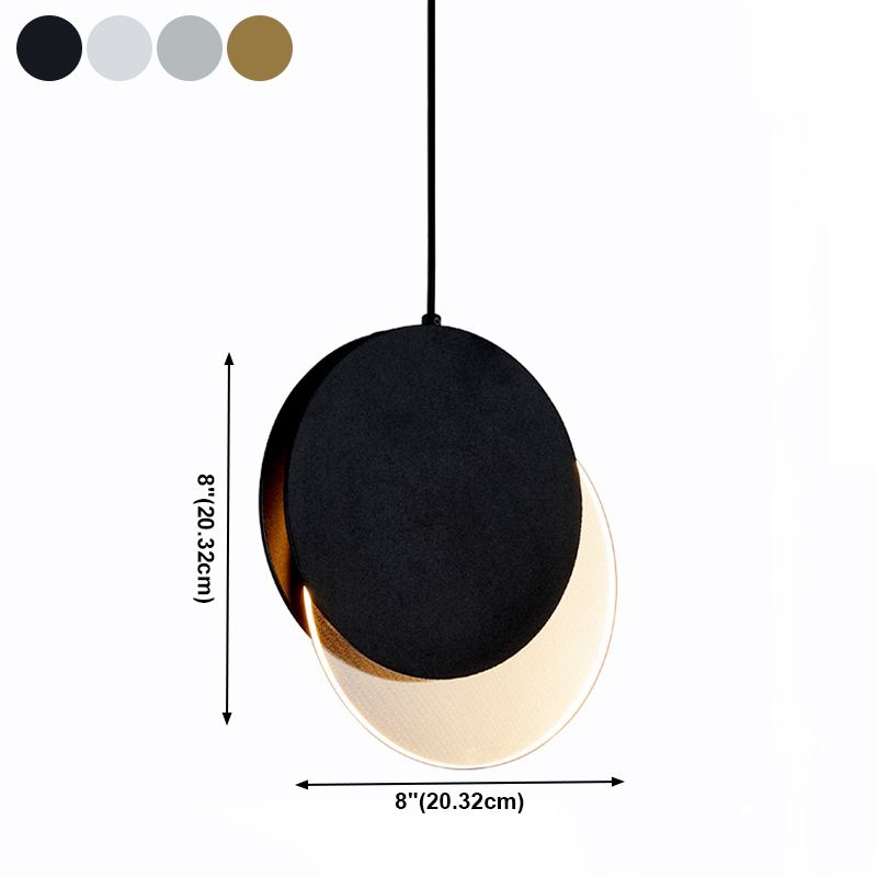 Luce a ciondolo a LED in ferro laccata nella moderna lampada appesa rotabile acrilica creativa per camera da letto