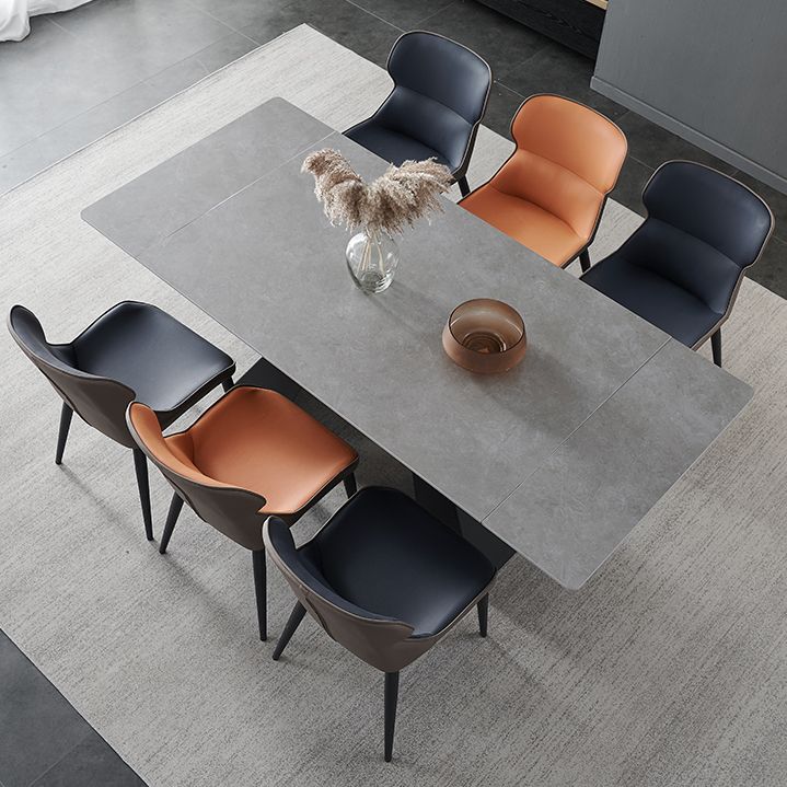 Sintered Stone Modern DiningRoomTableSet with Rectangle Table and Removable Leaf Dinette Set