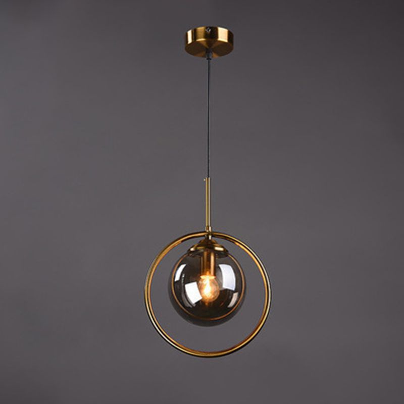 Luminaire pendentif en verre globe
