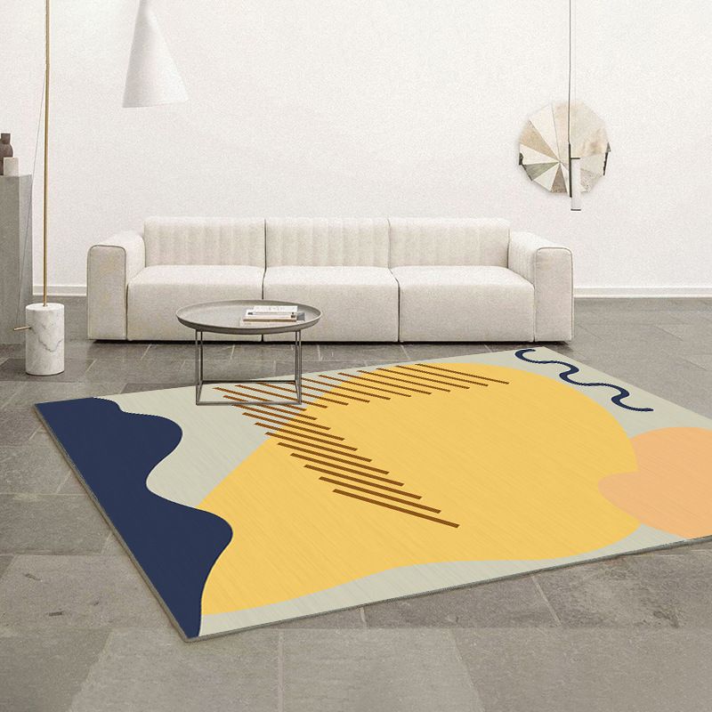 Pink Nordic Carpet Polyester Color Piece Area Carpet Washable Carpet for Living Room