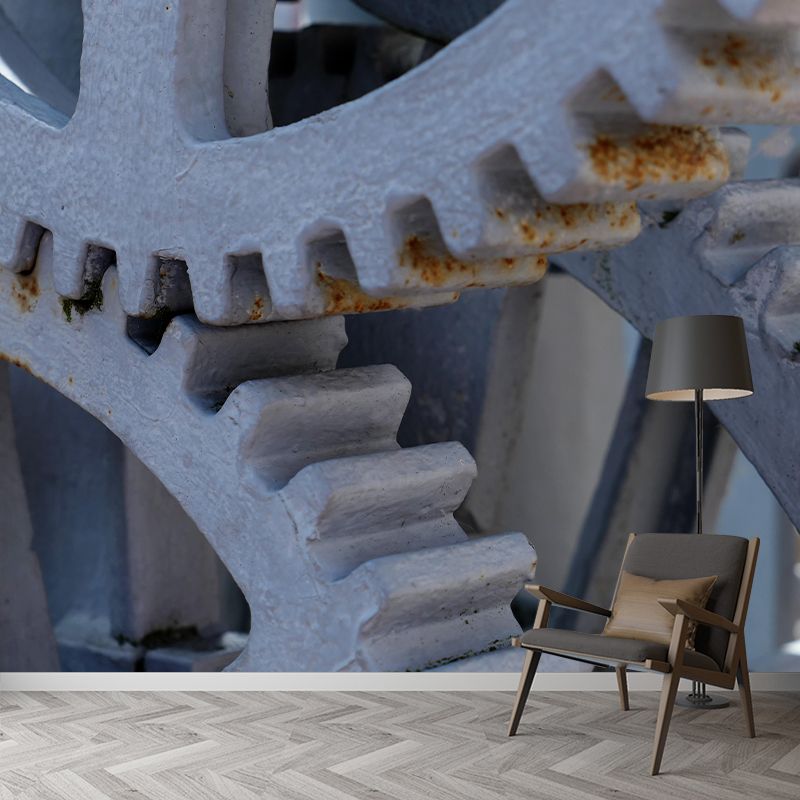 Photography Industrial Mural Wallpaper with Metal Gear Painting for Decoration