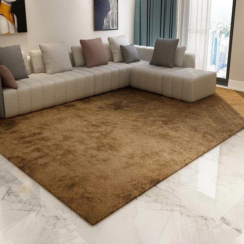 Modern Pure Color Carpet Green Polyester Area Rug Modern Stain Resistant Rug for Living Room